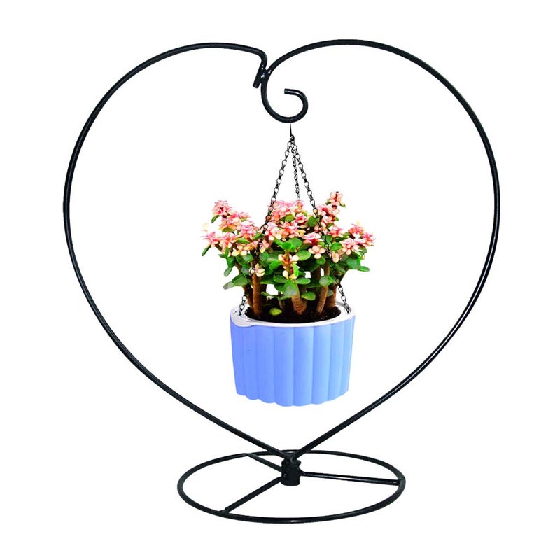 MOCOUM Ornament Display Stand, Iron Glass Ball Ornament Holder Stand for Hanging Plants, Hanging Terrarium Stand for Christmas Wedding Ornament, Home Office Decor (5pcs Black Heart Shaped) - Image 5
